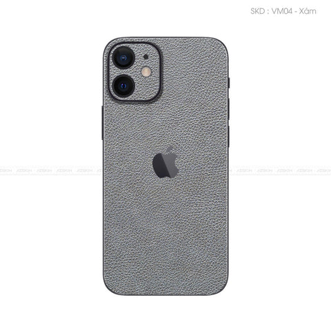 Miếng Dán Da IPhone 12 Series Vân Mil Xám | VM04