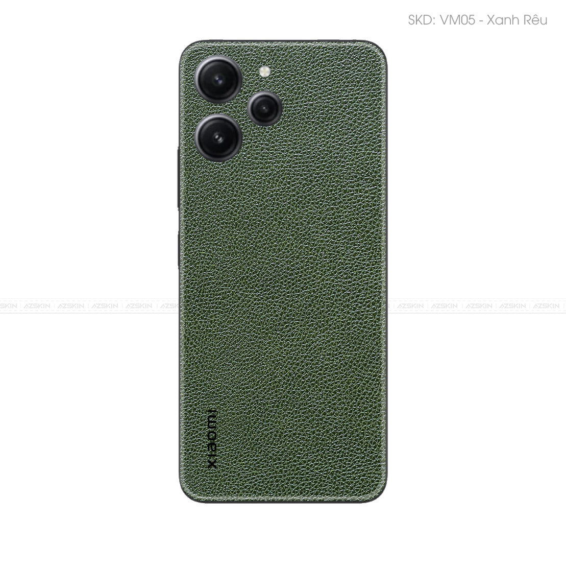 Miếng Dán Da Xiaomi Note 12 Series Vân Mil Xanh Rêu | VM05