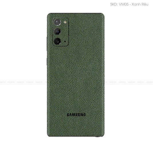 Miếng Dán Da Samsung Note 20 Series Vân Mil Xanh Rêu | VM05