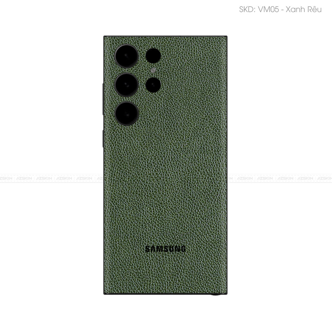 Miếng Dán Da Samsung Galaxy S24 Series Vân Mil Xanh Rêu | VM05