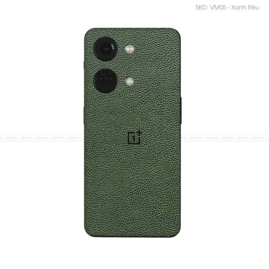 Miếng Dán Da OnePlus Ace Series Vân Mil Xanh Rêu | VM05