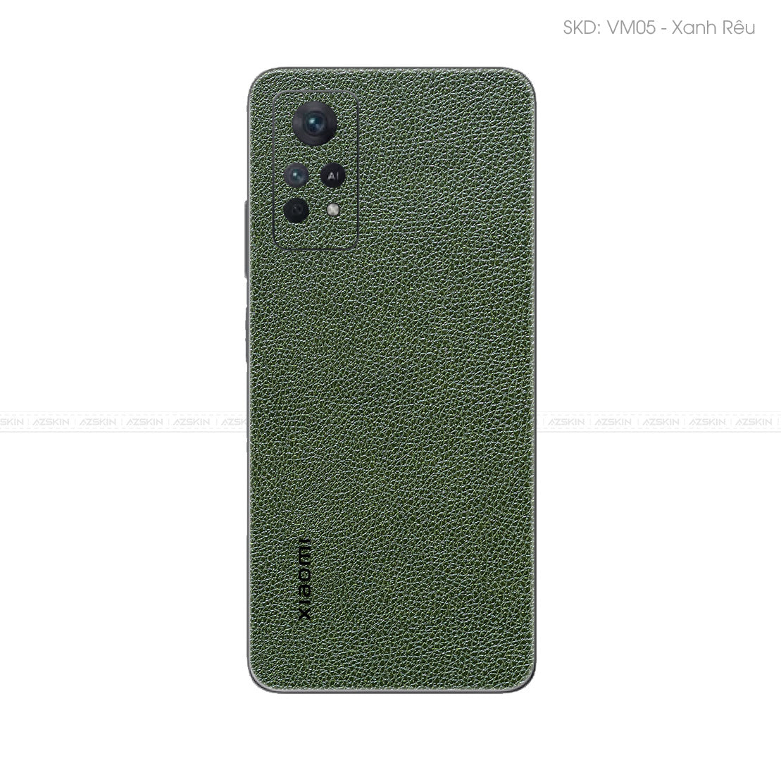 Miếng Dán Da Xiaomi Note 11 Series Vân Mil Xanh Rêu | VM05