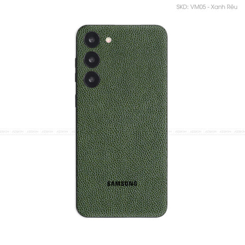 Miếng Dán Da Samsung Galaxy S24 Series Vân Mil Xanh Rêu | VM05