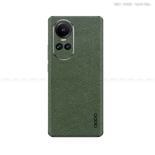 Miếng Dán Da OPPO Reno Series Vân Mil Xanh Rêu | VM05