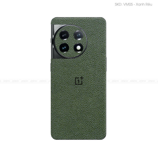 Miếng Dán Da OnePlus 11 Series Vân Mil Xanh Rêu | VM05