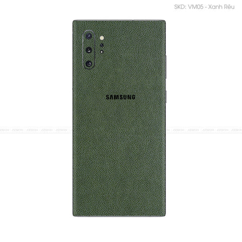Miếng Dán Da Samsung Note 10 Series Vân Mil Xanh Rêu | VM05