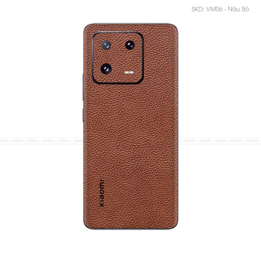 Miếng Dán Da Xiaomi 13 Series Vân Mil Nâu | VM06