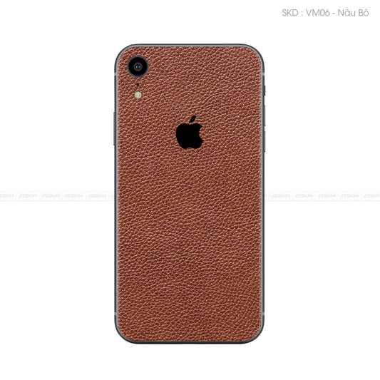Miếng Dán Da IPhone X Series Vân Mil Nâu | VM06