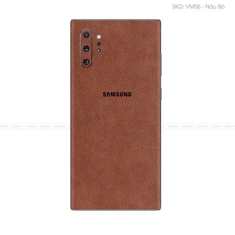 Miếng Dán Da Samsung Note 10 Series Vân Mil Nâu | VM06