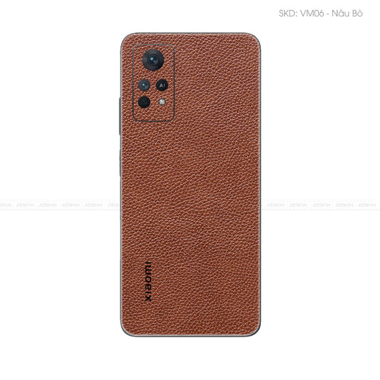 Miếng Dán Da Xiaomi Note 11 Series Vân Mil Nâu | VM06