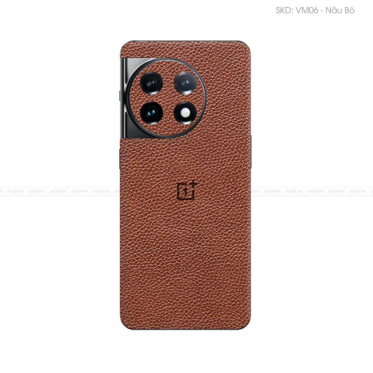 Miếng Dán Da OnePlus 11 Series Vân Mil Nâu | VM06