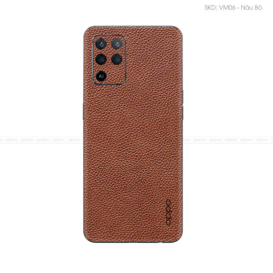 Miếng Dán Da OPPO F Series Vân Mil Nâu | VM06