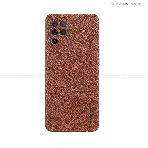 Miếng Dán Da OPPO F Series Vân Mil Nâu | VM06