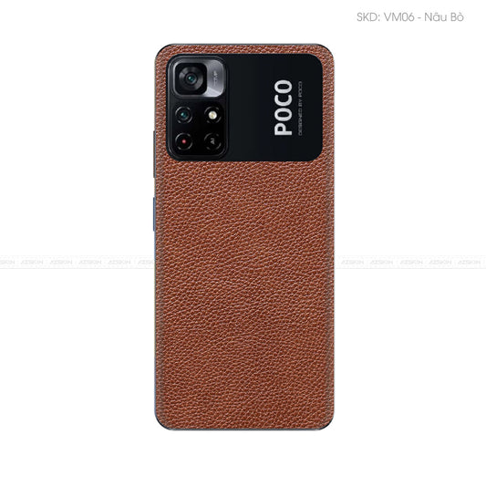 Miếng Dán Da POCO Series Vân Mil Nâu | VM06