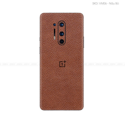 Miếng Dán Da OnePlus 8 Series Vân Mil Nâu | VM06