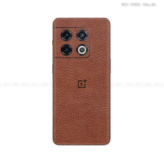 Miếng Dán Da OnePlus 10 Series Vân Mil Nâu | VM06