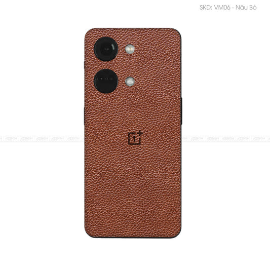 Miếng Dán Da OnePlus Ace Series Vân Mil Nâu | VM06