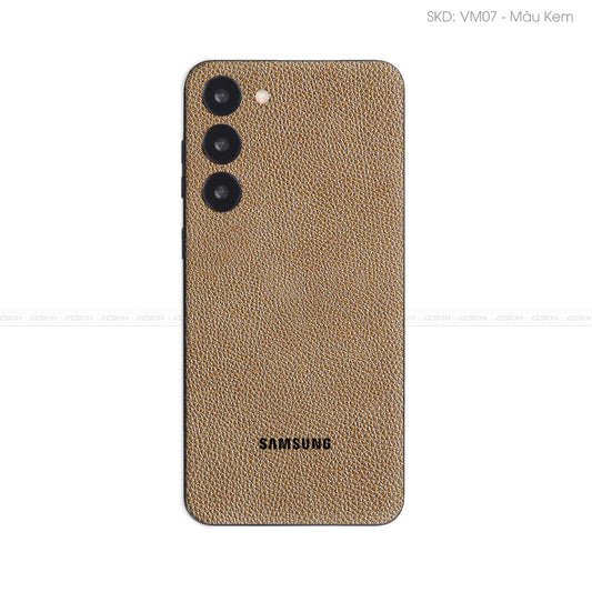 Miếng Dán Da Samsung Galaxy S25 Series Vân Mil Nâu | VM07