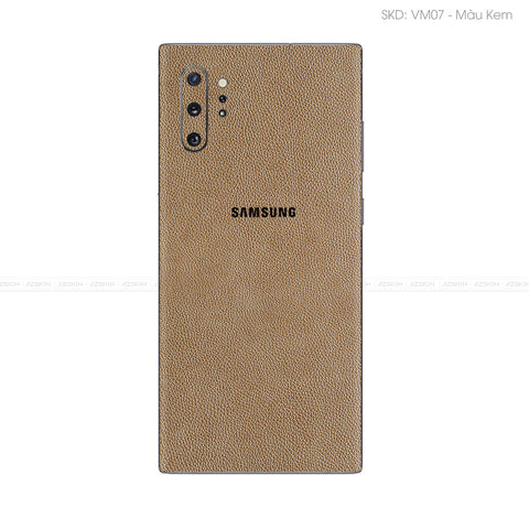Miếng Dán Da Samsung Note 10 Series Vân Mil Kem | VM07