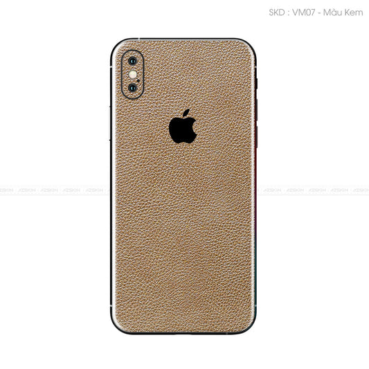Miếng Dán Da IPhone X Series Vân Mil Kem | VM07