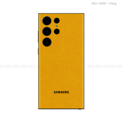 Miếng Dán Da Samsung S22 Series Vân Mil Vàng | VM09