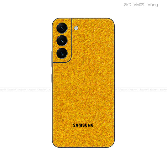 Miếng Dán Da Samsung S22 Series Vân Mil Vàng | VM09