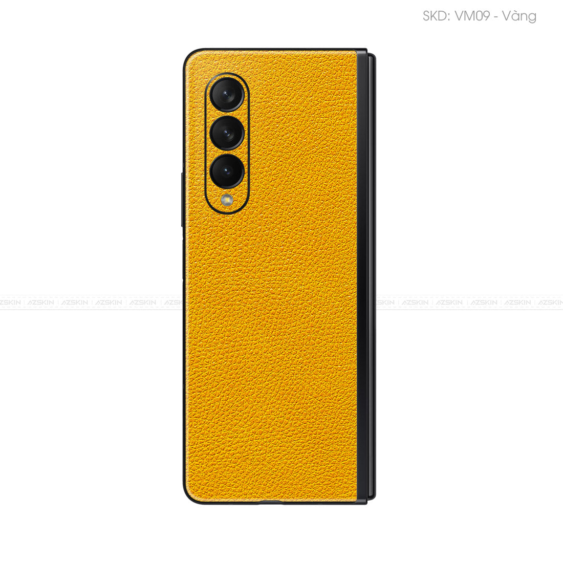 Miếng Dán Da Samsung Z Fold 5 Vân Mil Vàng | VM09