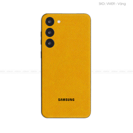 Miếng Dán Da Samsung Galaxy S24 Series Vân Mil Vàng | VM09
