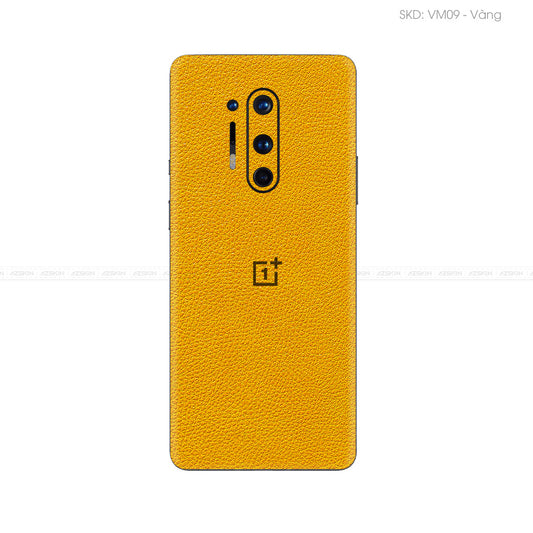 Miếng Dán Da OnePlus 8 Series Vân Mil Vàng | VM09