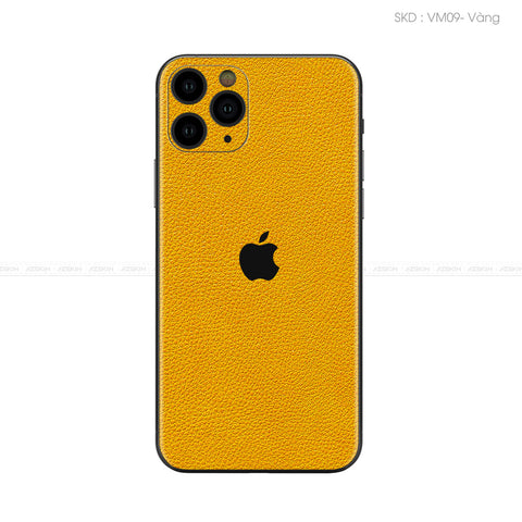 Miếng Dán Da IPhone 11 Series Vân Mil Vàng | VM09