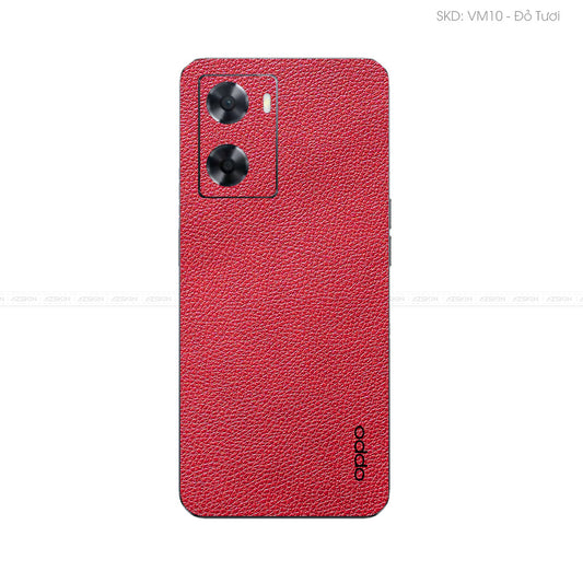 Miếng Dán Da OPPO A Series Vân Mil Đỏ | VM10