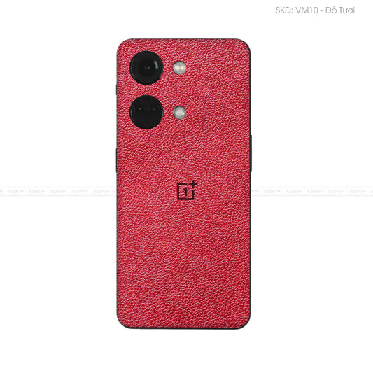 Miếng Dán Da OnePlus Ace Series Vân Mil Đỏ | VM10