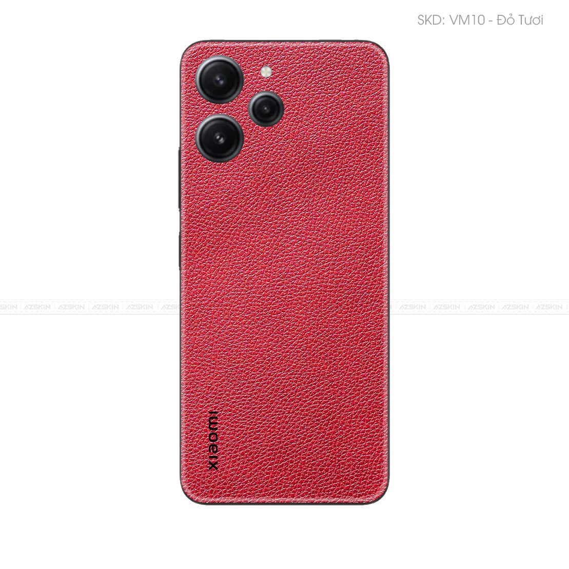 Miếng Dán Da Xiaomi Note 12 Series Vân Mil Đỏ | VM10
