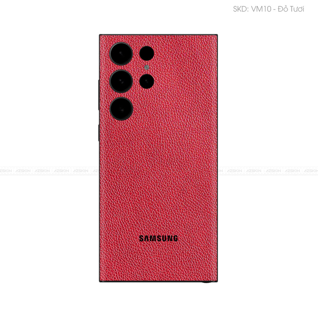Miếng Dán Da Samsung S22 Series Vân Mil Đỏ | VM10