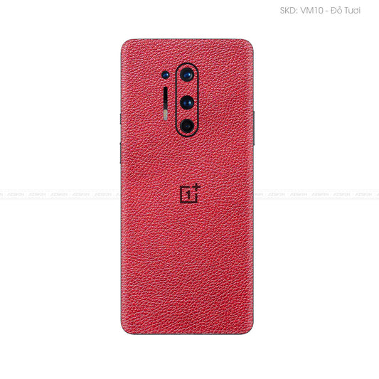 Miếng Dán Da OnePlus 8 Series Vân Mil Đỏ | VM10