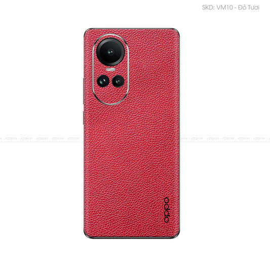 Miếng Dán Da OPPO Reno Series Vân Mil Đỏ | VM10