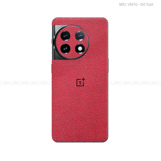 Miếng Dán Da OnePlus 11 Series Vân Mil Đỏ | VM10