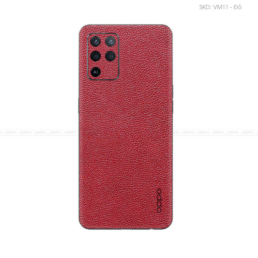 Miếng Dán Da OPPO F Series Vân Mil Đỏ | VM11