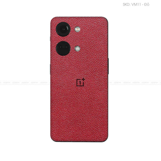 Miếng Dán Da OnePlus Ace Series Vân Mil Đỏ | VM11