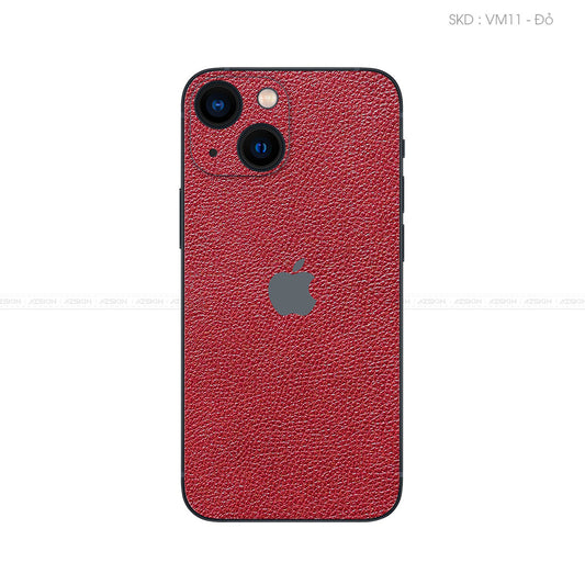 Miếng Dán Da IPhone 14 Series Vân Mil Đỏ | VM11