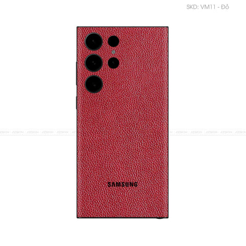Miếng Dán Da Samsung Galaxy S24 Series Vân Mil Đỏ | VM11