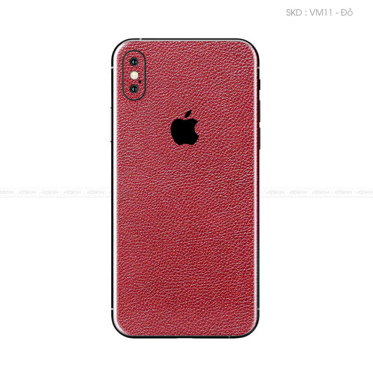 Miếng Dán Da IPhone X Series Vân Mil Đỏ | VM11