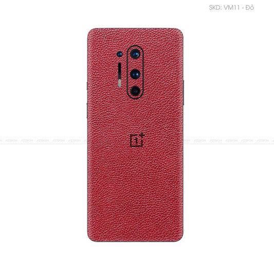 Miếng Dán Da OnePlus 8 Series Vân Mil Đỏ | VM11