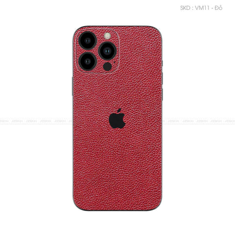 Miếng Dán Da IPhone 13 Series Vân Mil Đỏ | VM11