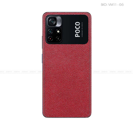 Miếng Dán Da POCO Series Vân Mil Đỏ | VM11