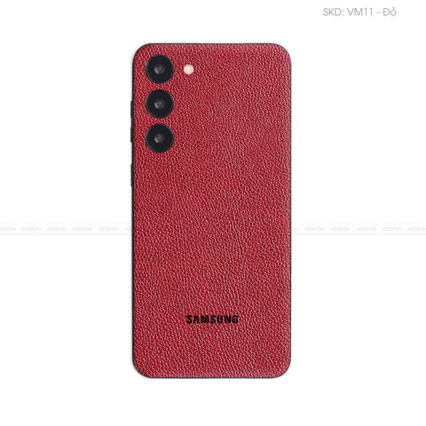 Miếng Dán Da Samsung S23 Series Vân Mil Đỏ | VM11
