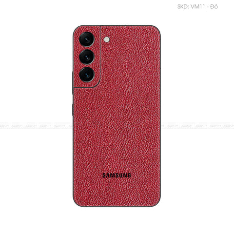 Miếng Dán Da Samsung S22 Series Vân Mil Đỏ | VM11