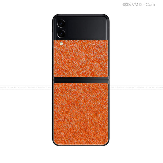 Miếng Dán Da Samsung Z Flip 4 Vân Mil Cam | VM12