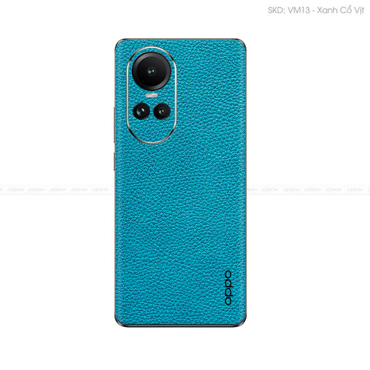 Miếng Dán Da OPPO Reno Series Vân Mil Xanh Cổ Vịt | VM13