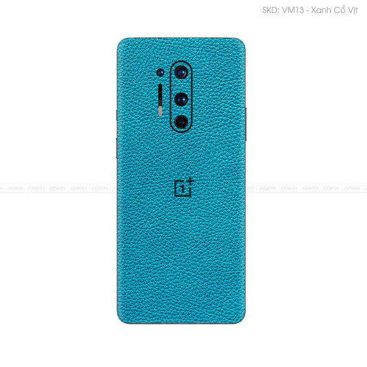 Miếng Dán Da OnePlus 8 Series Vân Mil Xanh Cổ Vịt | VM13